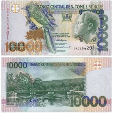Банкнота 10000 добр 1996 год. Сан-Томе и Принсипи . Pick 66а. Из банковской пачки (UNC)