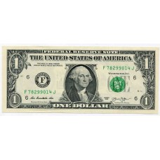 Банкнота 1 доллар 2013 год. США. Из банковской пачки (UNC)