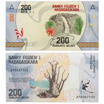 Банкнота 200 ариари 2017 года. Мадагаскар. UNC