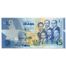 Банкнота 5 седи 2014 года. Гана. UNC