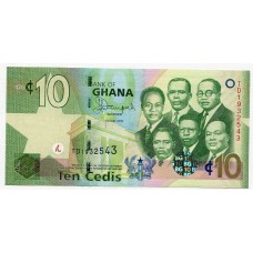 Банкнота 10 седи 2015 года. Гана. UNC