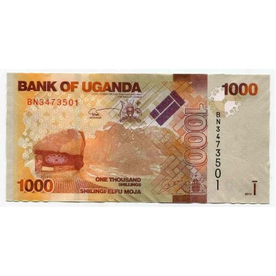 Банкнота 1000 шиллингов 2013 года. Уганда. UNC