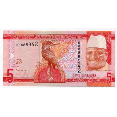 Банкнота 5 даласи 2015 года. Гамбия. UNC