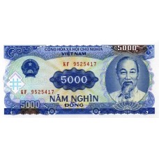 Банкнота 5000 донгов 1991 год. Вьетнам. UNC