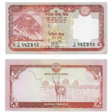 Банкнота 20 рупий 2012 года. Непал  UNC