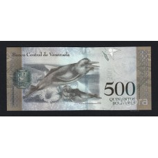 Банкнота 500 боливар 2017 год. Венесуэла. «Амазонский дельфин»  UNC
