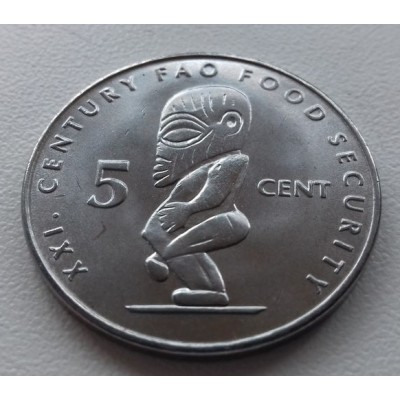 Идол - бог плодородия. 5 центов 2000 год. Острова Кука  (UNC)