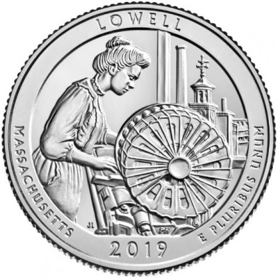 Национальный исторический парк Лоуэлл. 25 центов 2019 года США. №46. (монетный двор Денвер) (UNC)
