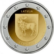 Историческая область Земгале. 2 евро 2018 года.  Латвия (UNC)