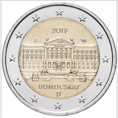 Бундесрат. Монета 2 евро 2019 года. Германия. Биметалл (UNC)
