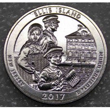 Национальный монумент острова Эллис. 25 центов 2017 года США. №39  (UNC)